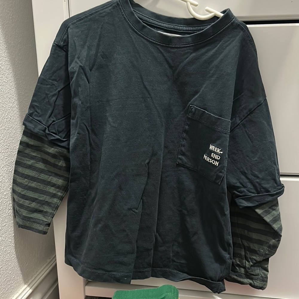 Kids Dark Green Long Sleeve Shirt